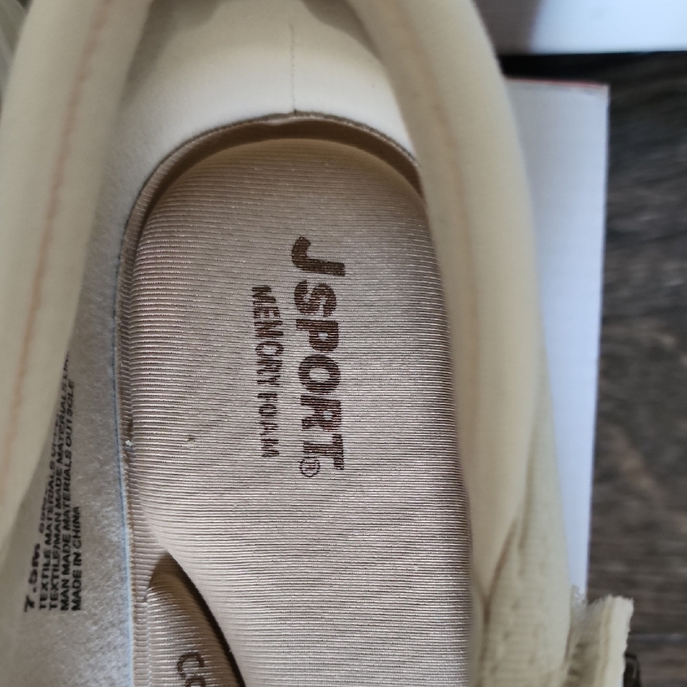 Women's Cream Athletic Shoes - Picture 9 of 12